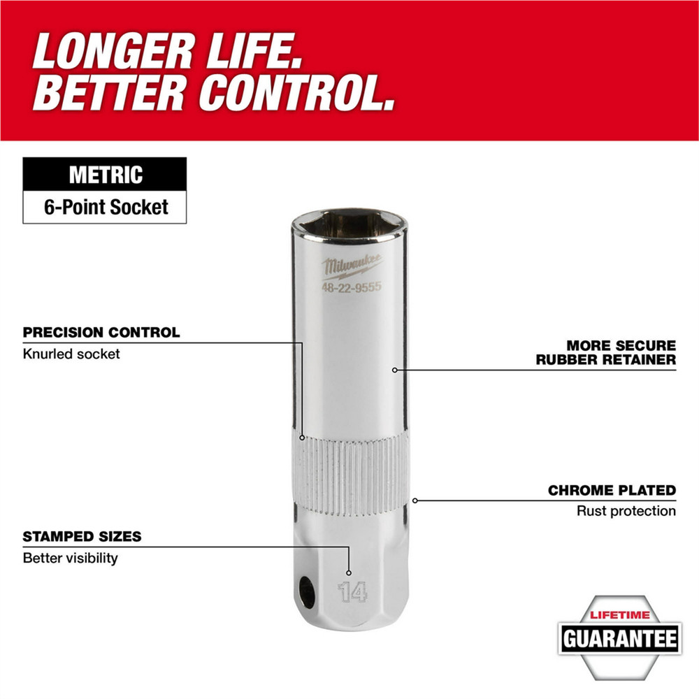 Milwaukee Tool 3/8" Drive 14MM Spark Plug Socket