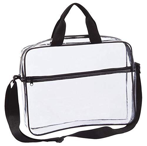 Clear Portfolio Briefcase Messenger Bag with Handles Work Document Storage