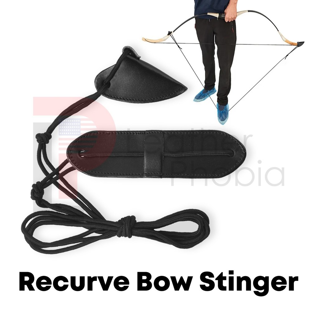 Leather Bow Stringer Brown Archery Bowstring Recurve Longbow Replace Rope Tool