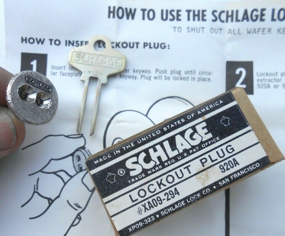 SCHLAGE lock LOCKOUT PLUG LOCKSMITH TOOL 920A
