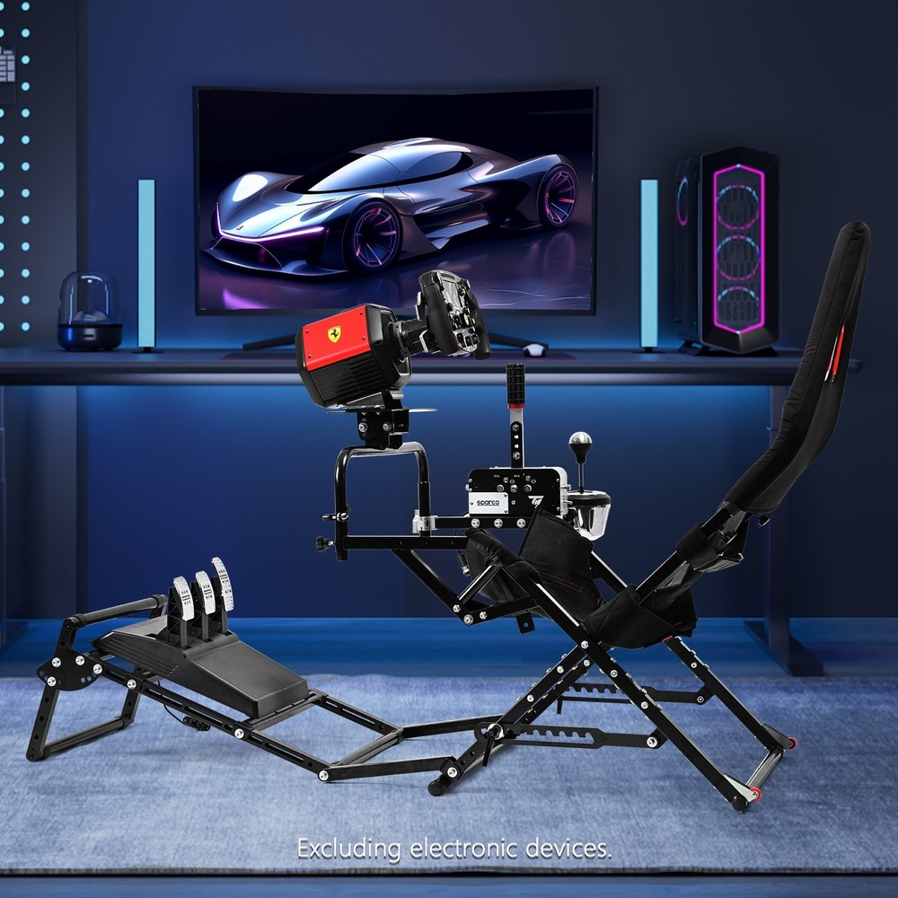 Supllueer Foldable Racing Simulator Cockpit Fits Logitech G920 Moza Thrustmaster