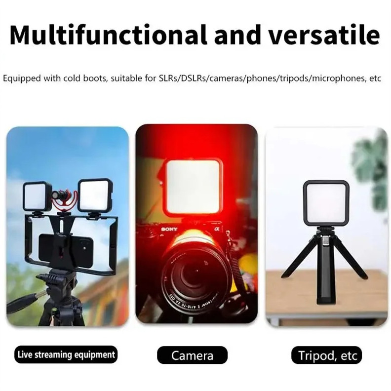 Adjustable Mini RGB LED Fill Light Hot Shoe Selfie Camera Video Light
