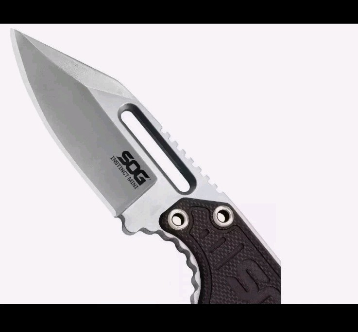 SOG Instinct Mini Fixed Blade Knife G10 Full Tang Neck Knife Sheath EDC Tactical