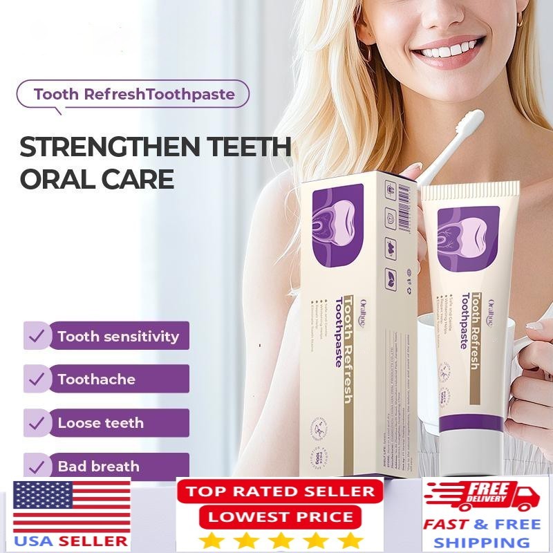 TOOTH REFRESH TOOTHPASTE FRESH BREATH SENSITIVE TEETH CARE PREVENT TOOTH LOSS