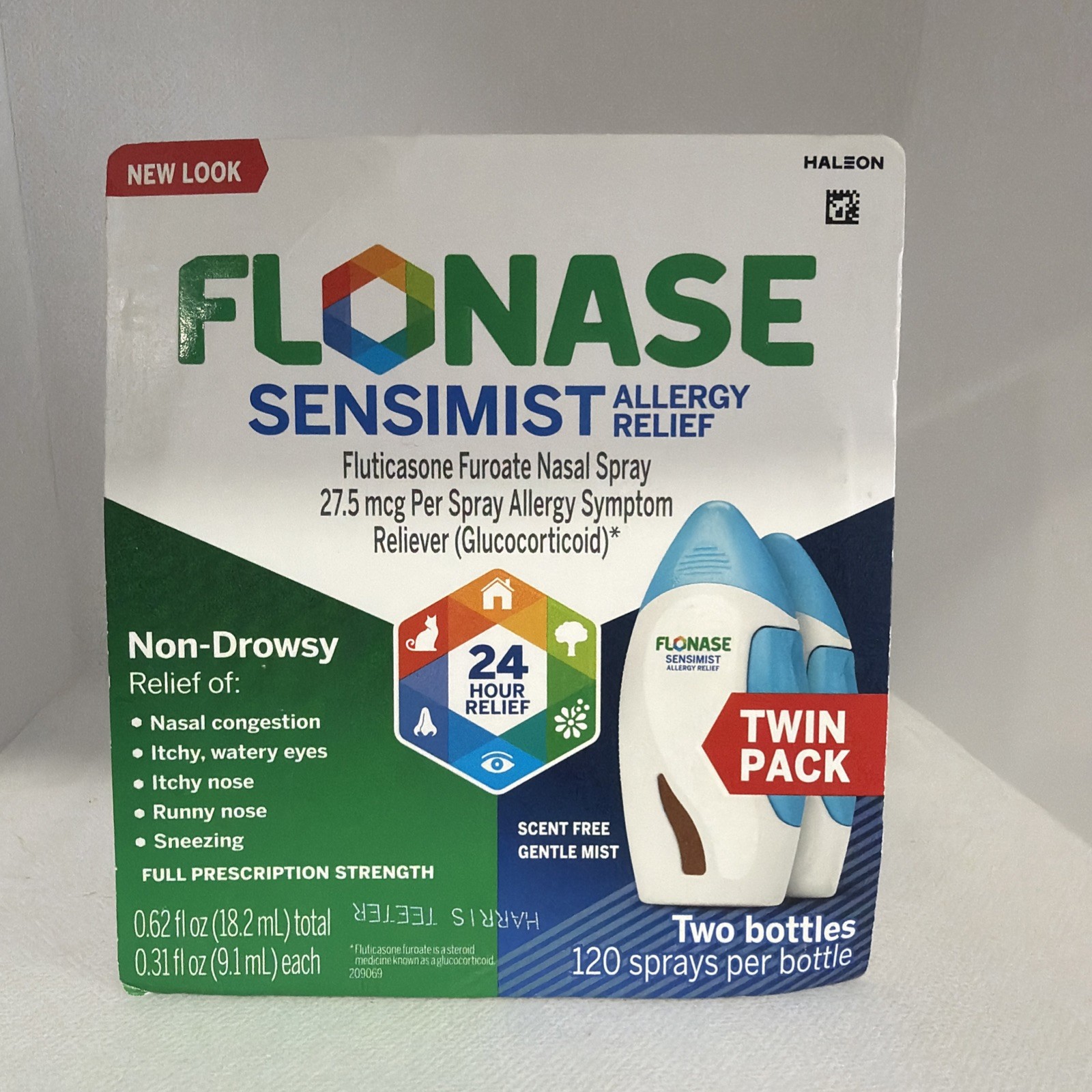 New Twin Pack Flonase Sensimist Allergy Relief 120x2 240 Nasal Sprays 04/2027