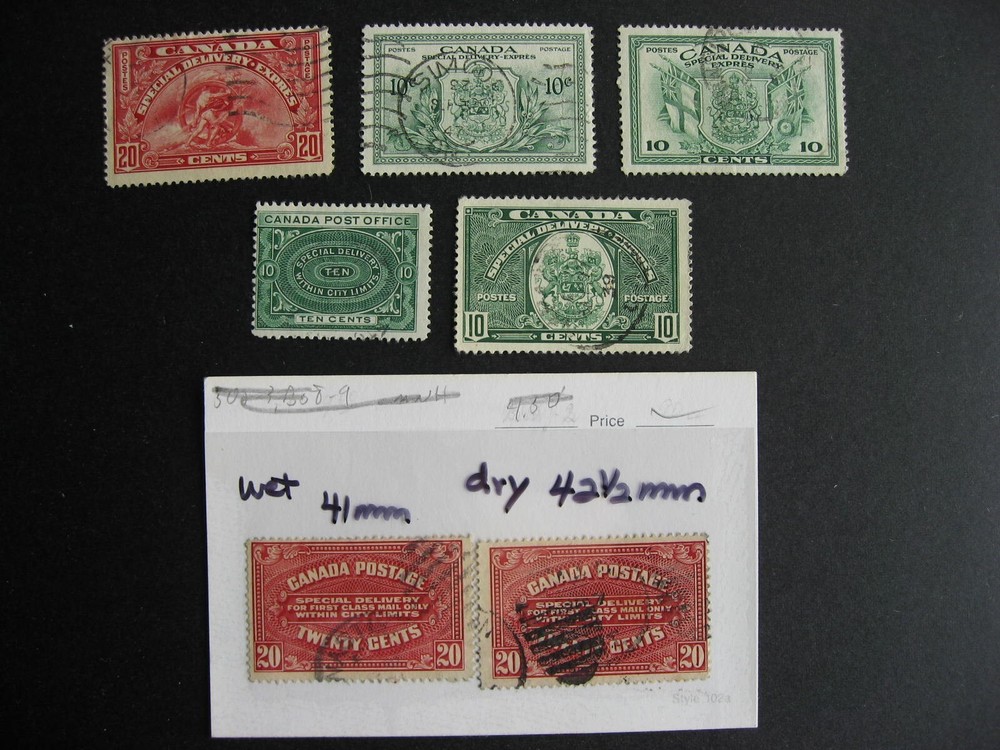 Canada 7 different used Special Delivery stamps!