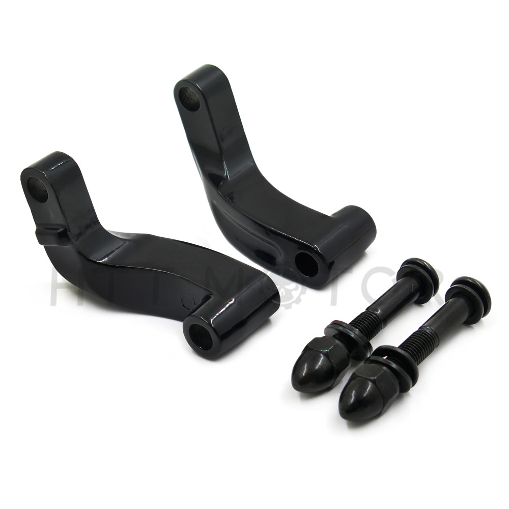 Black Mirror Relocation Extension Adapter Kit For Harley Davidson Motorcycles