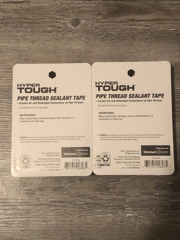 Hyper Tough 2-ROLL 1/2" x 22-FT PIPE THREAD SEALANT TAPE