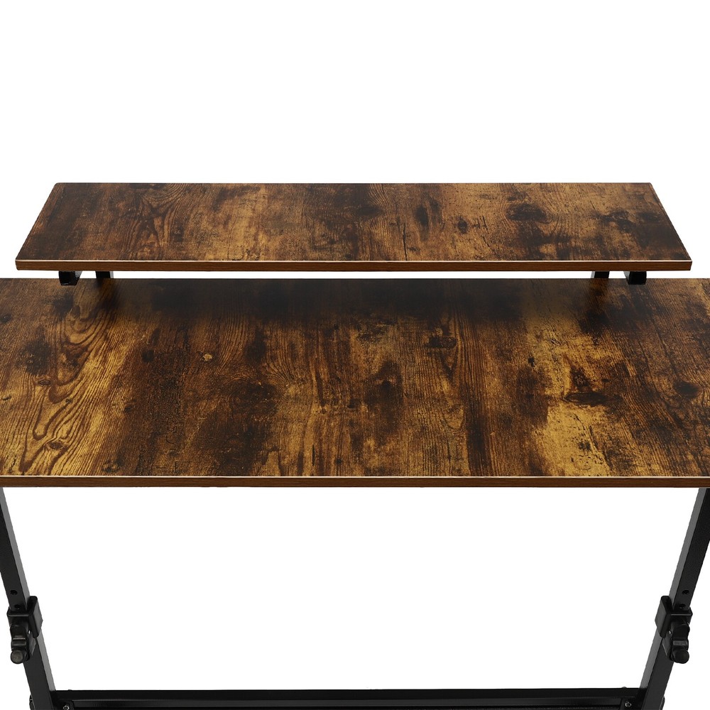 Height Adjustable Computer Laptop Desk Rolling Standing Table for Sofa Bedside