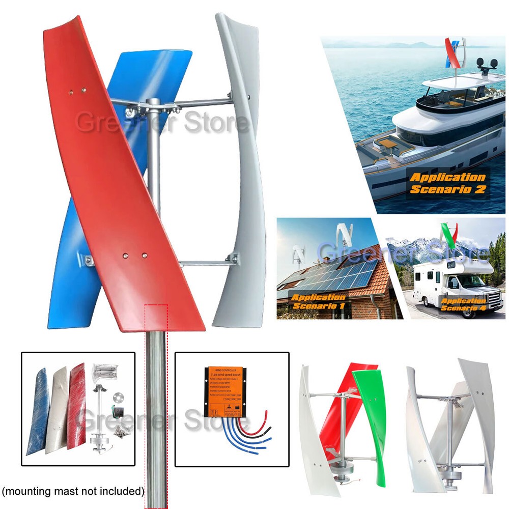 3000W 12V 24V 48V Vertical Axis Wind Turbine Generator Mppt Charge Controller