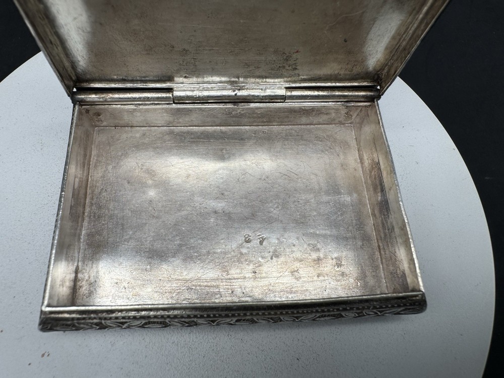 Antique Sterling Silver Hinged Snuff Box, 68 grams
