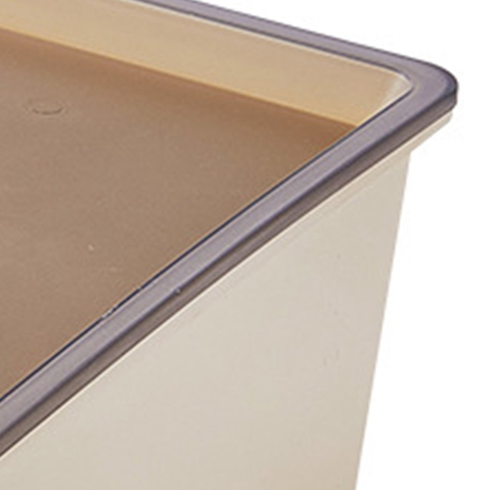 Storage Bin Grooved Bottom Cream Style Storage Basket Stackable Plastic Ample