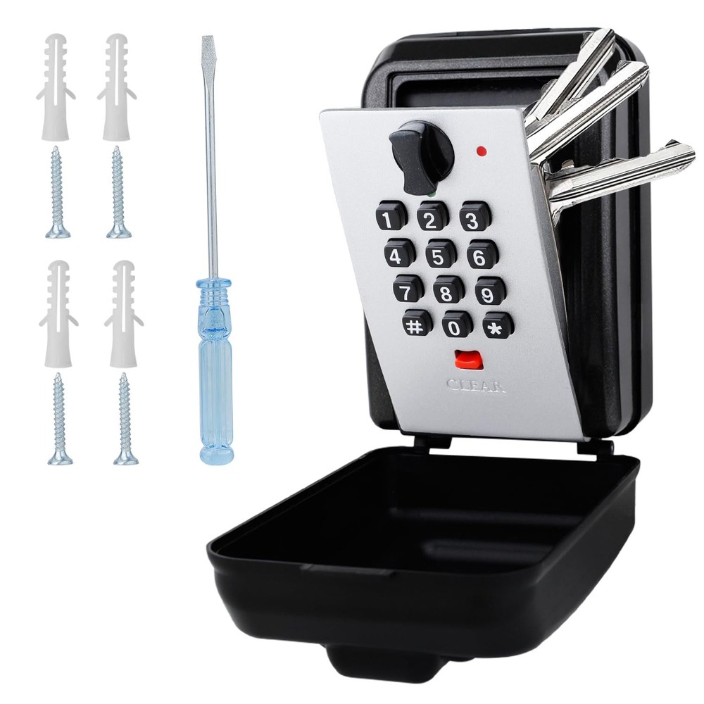 Portable Combination Lock Key Box 12 Digit Resettable Waterproof Large Security