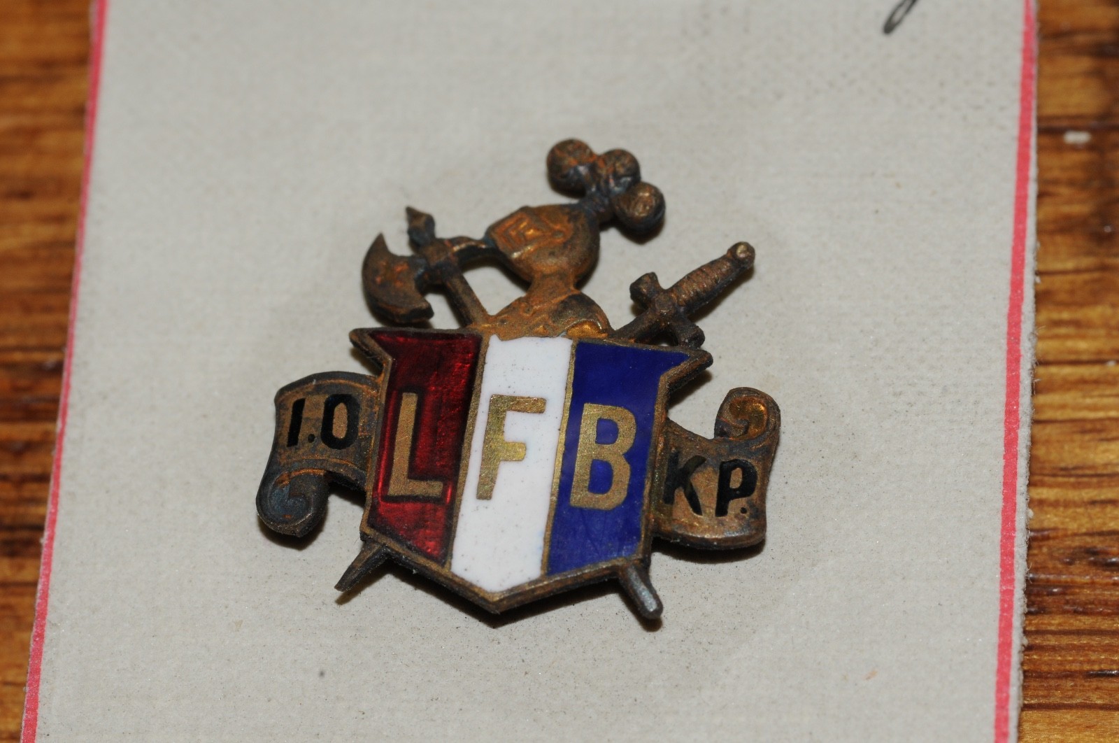 LFB 10KP  Fraternal Organization Lapel Pin Gold Filled 1903 Historical NOS Old**