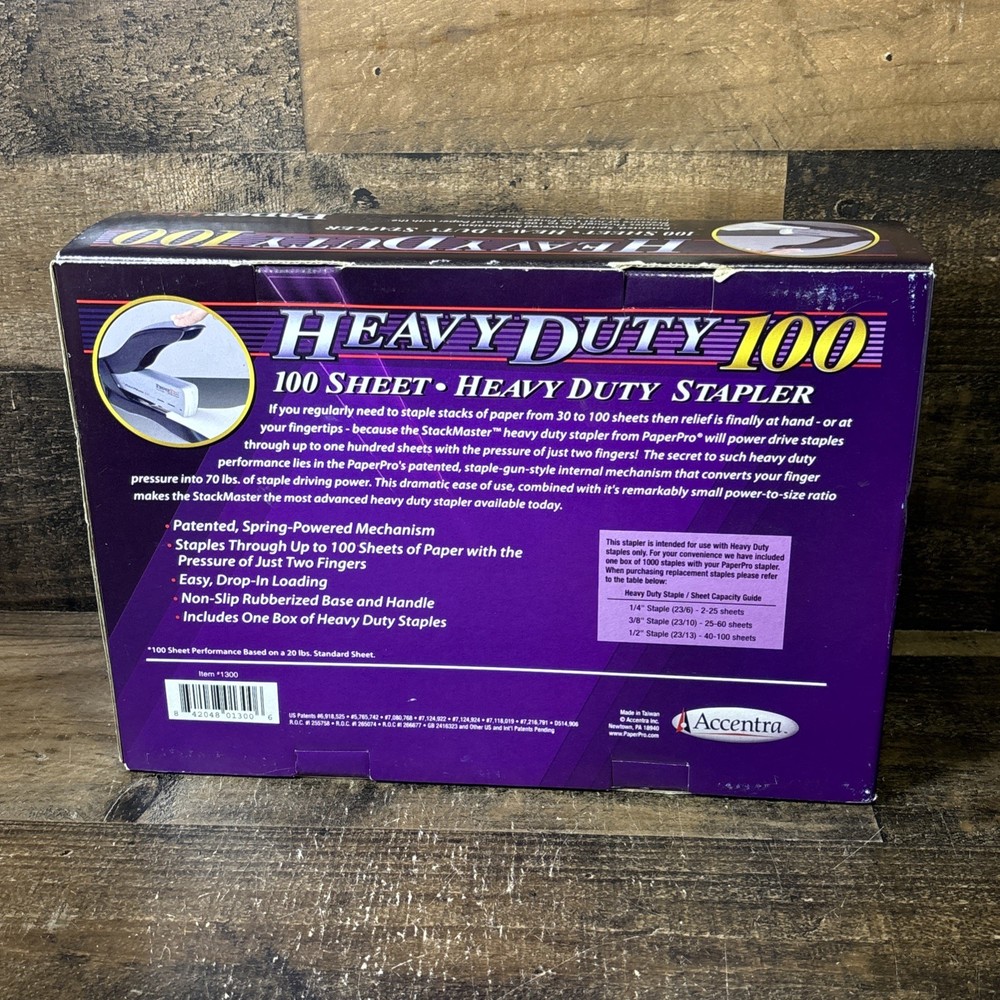 New PaperPro Stackmaster Heavy Duty 100 Sheet Capacity Stapler #1300