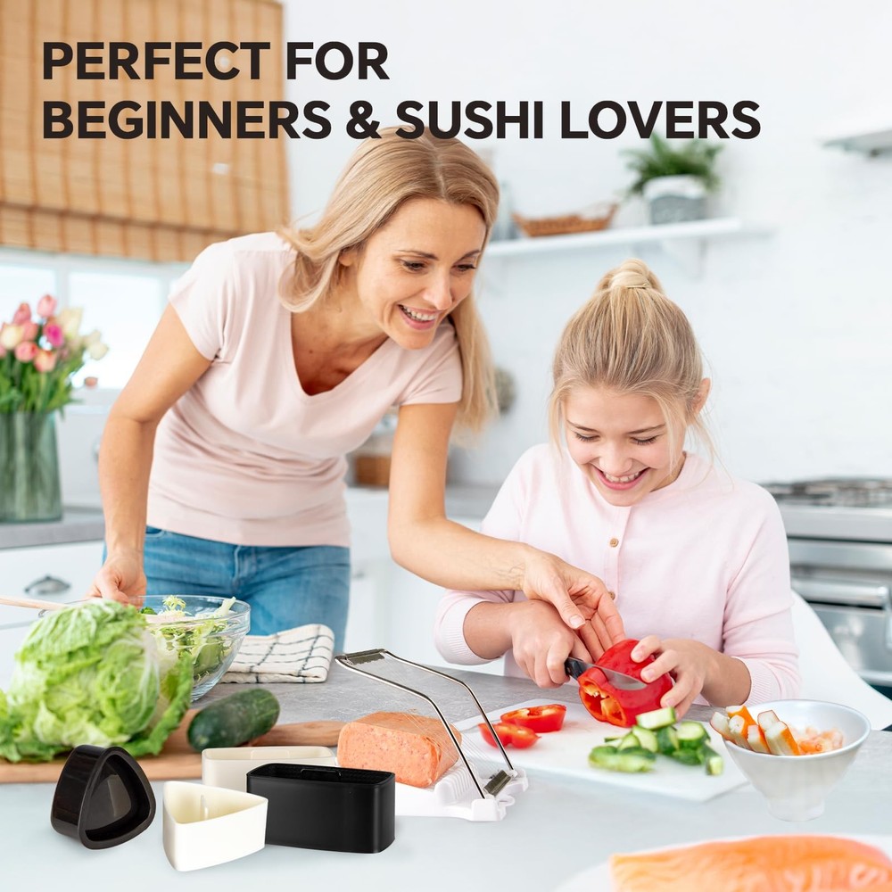 Musubi Press Mold Kit Set 7-Piece Complete Sushi Maker kit New