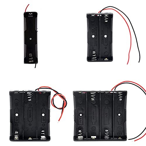 Aokin 4pcs 18650 Battery Holder Bundle with Wire 18650 Battery Holder Case 3....