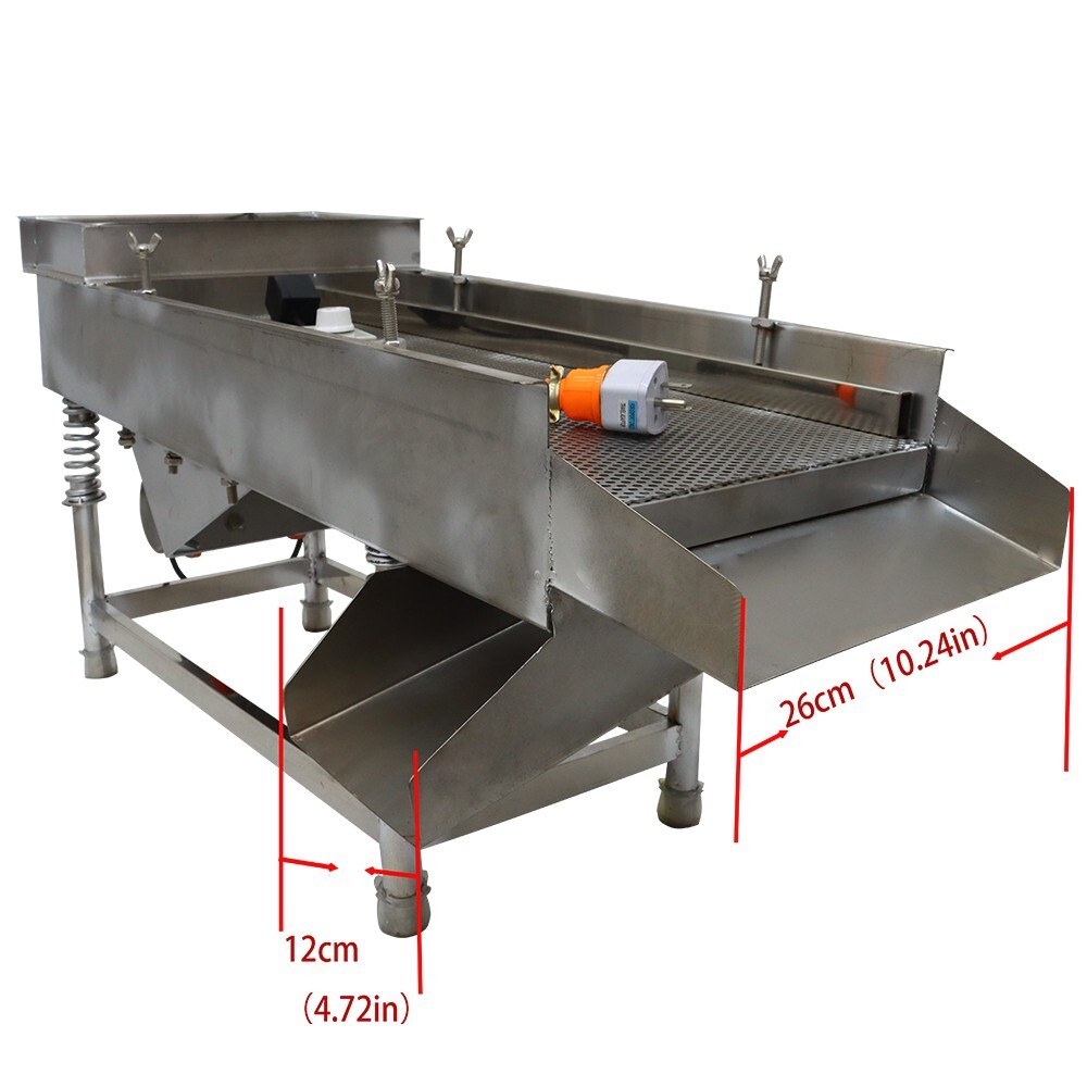 TECHTONGDA 11.8x29.5" Single Layer Linear Sifter Vibrating Screen Shaker 5mm110V