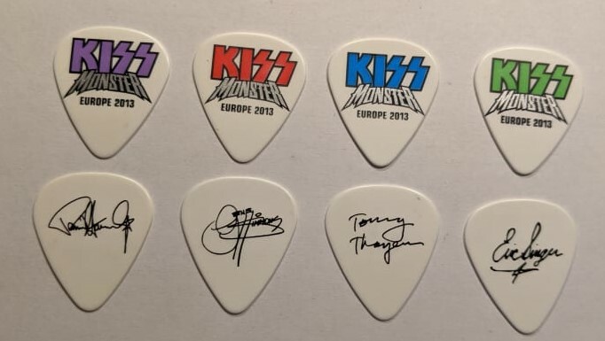 KISS MONSTER TOUR 2012-2013 Europe Multi-Color Logo Set of 4 Guitar Pic Pick