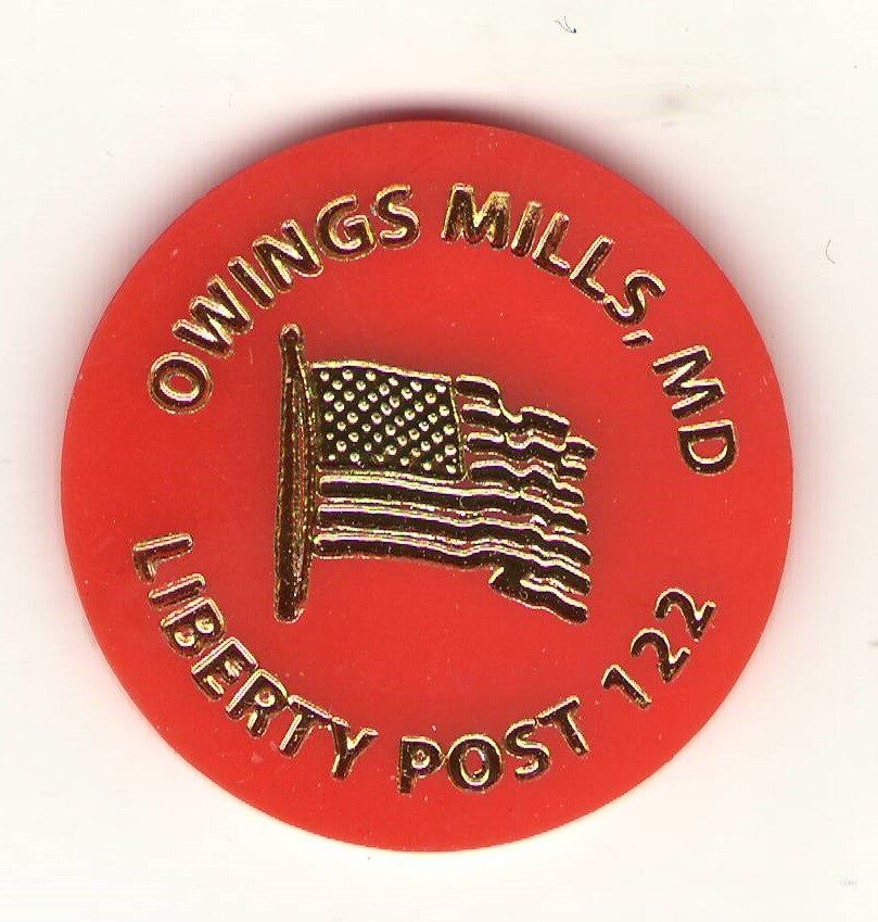 plastic trade token Owings Mills Maryland MD