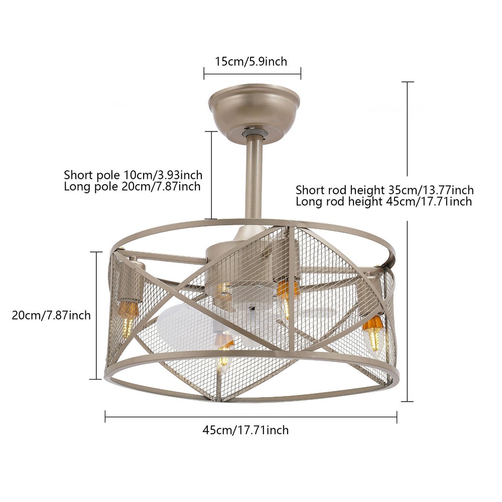 Caged Ceiling Fan Light Ceiling Fan Light Ceiling Fan with Light Remote Control