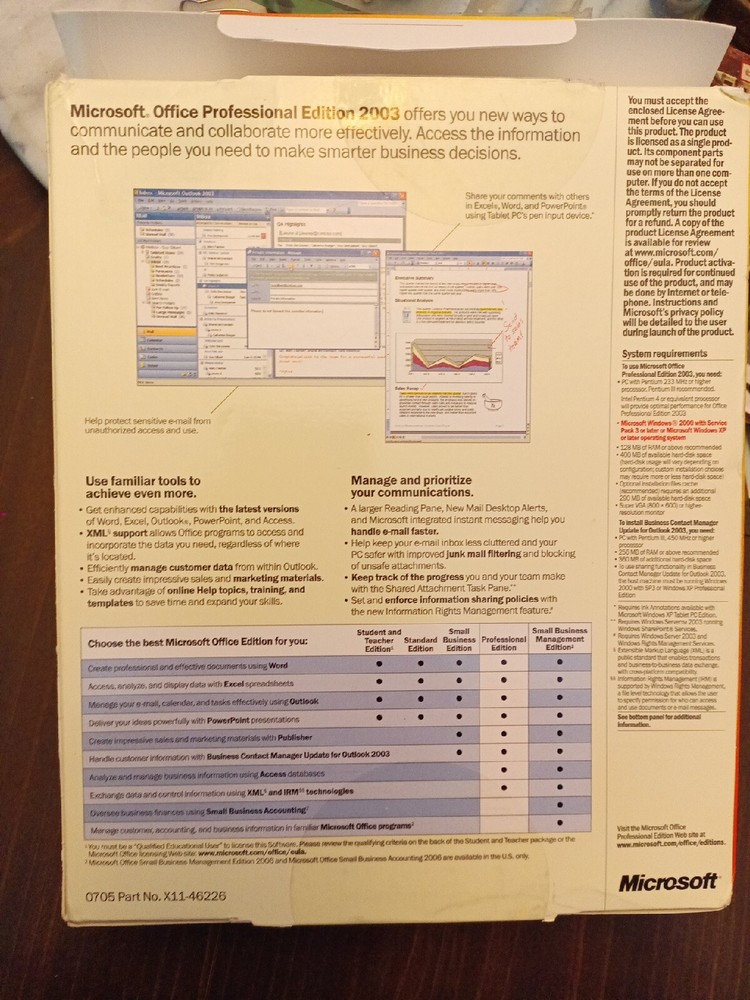 Microsoft Office Professional 2003 - Old Version . Looks Like It Was Never Used