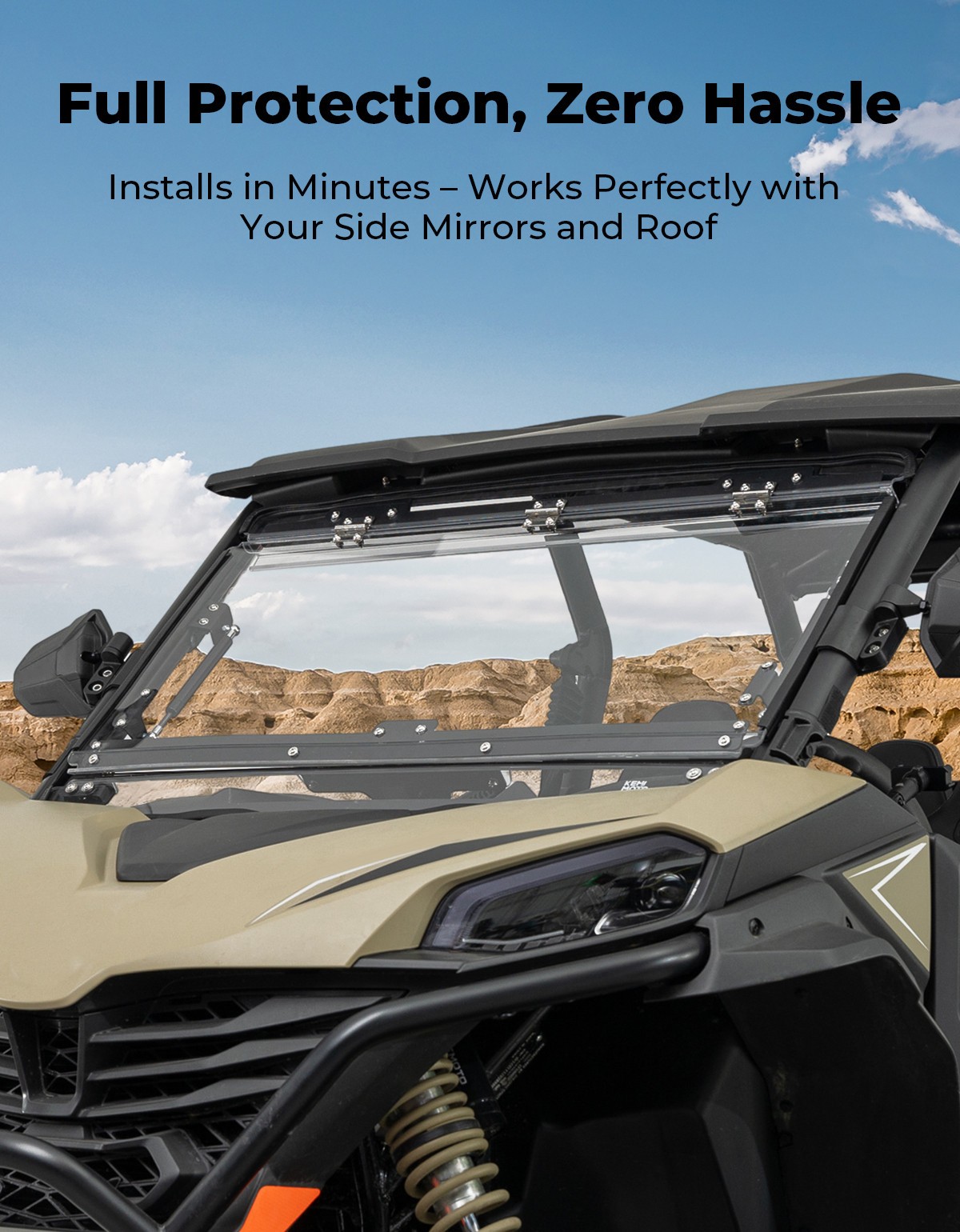 3-IN-1 Flip Windshield for CFMOTO ZForce 950 Sport Trail / 800 Trail 2023-2025