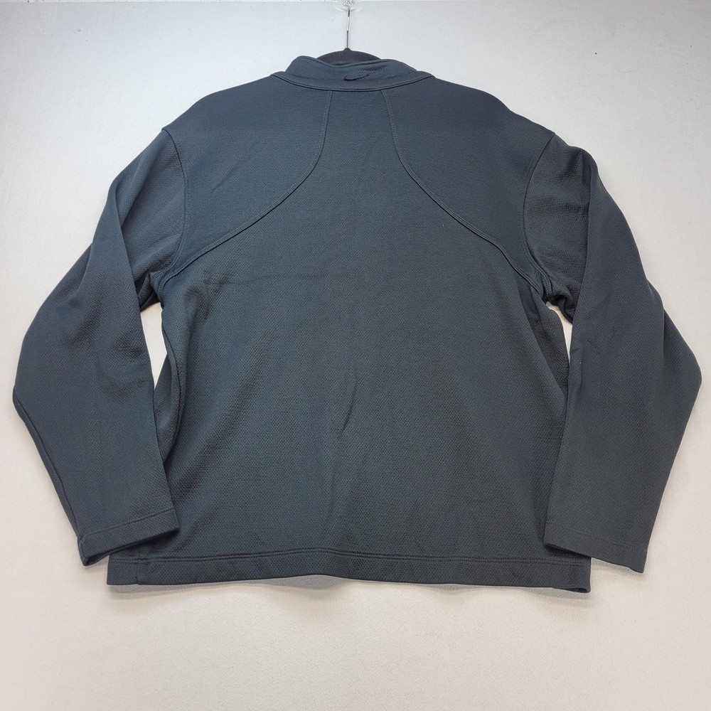 Nike Golf Quarter Zip Pullover Mens Medium Black Athletic Waffle Knit