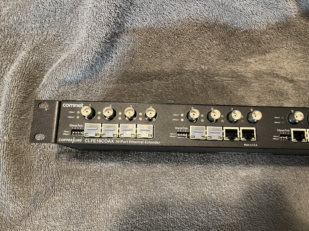 COMNET CLFE16COAX 16 CH Ethernet over Coax Extender with Pass-Through PoE