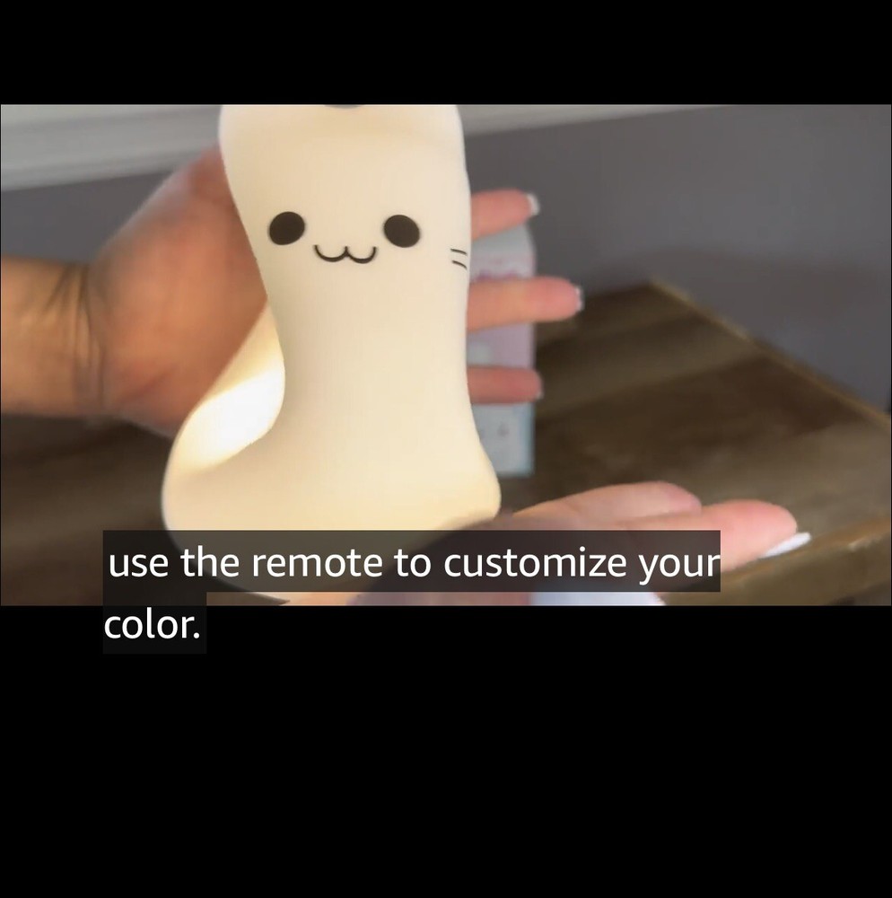 Cat Night Light Or Table Lamp Changes Color Remote Control By Sweet Ponies