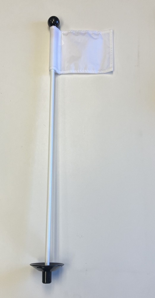 Golf Practice Putting Green Flagstick  -  33" Marker, Solid White Jr. Flag