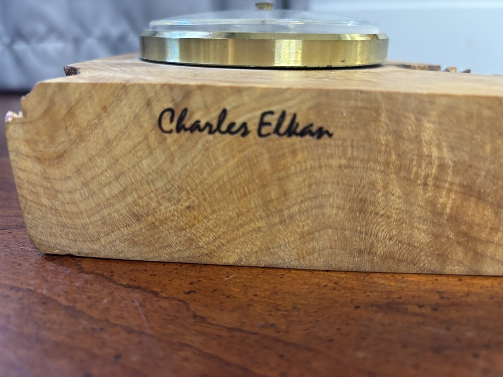 Wood Barometer & Clock By Charles Ethan - Maple Burl