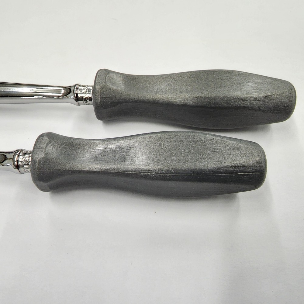 Snap-on Tools NEW 2pc DARK TITANIUM 1/4" Drive Hard Grip Fixed/Flex Ratchet Set