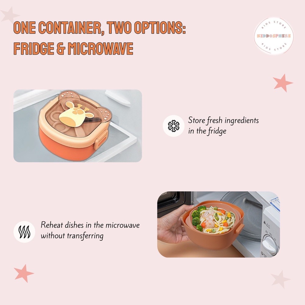 Adorable Giraffe-Themed Baby Lunchbox Set - Compact & Functional