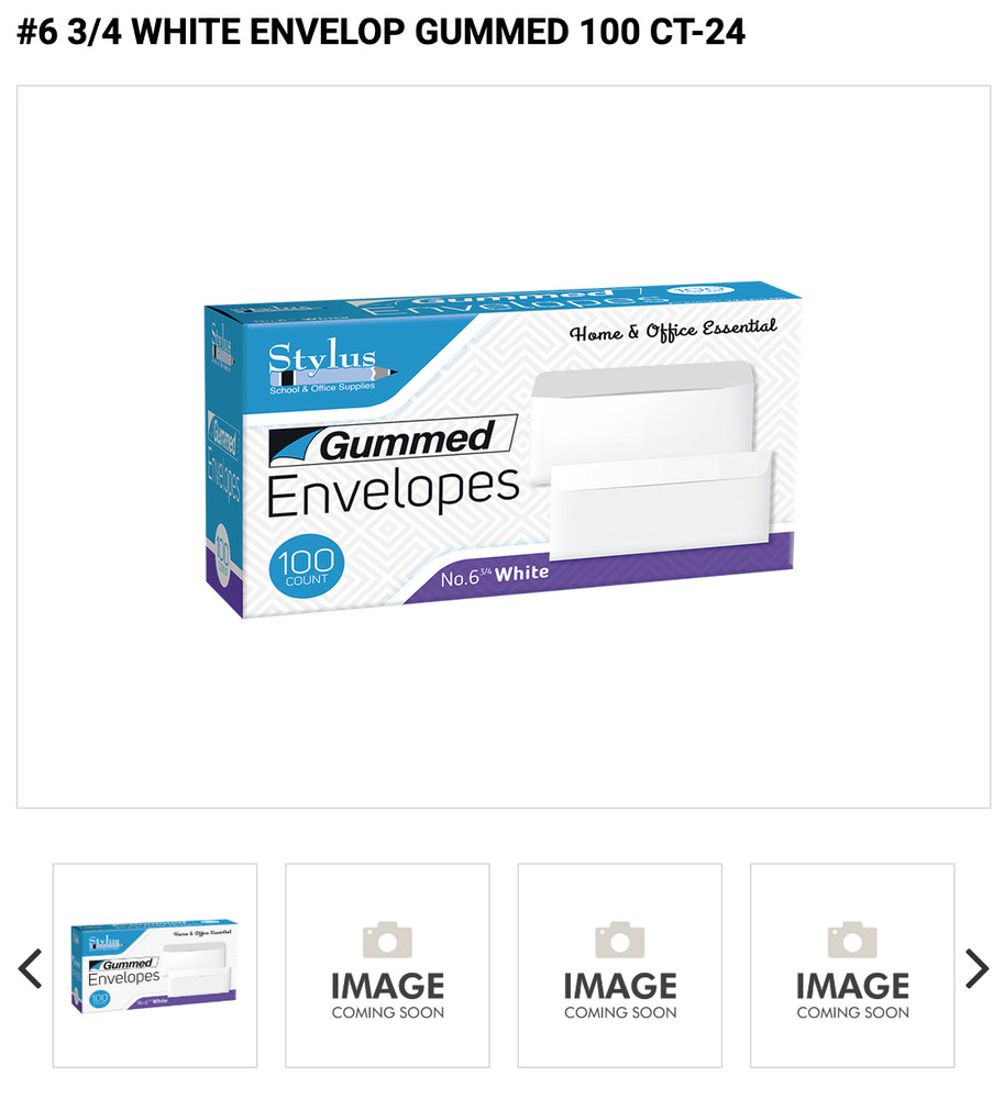 GUMMED ENVELOPS - 100 COUNT