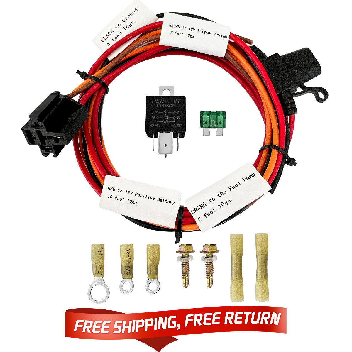 Electric Fuel Pump Relay Kit Fuel Pump Wiring Harness Kit Relay Bypass 40 AMP
