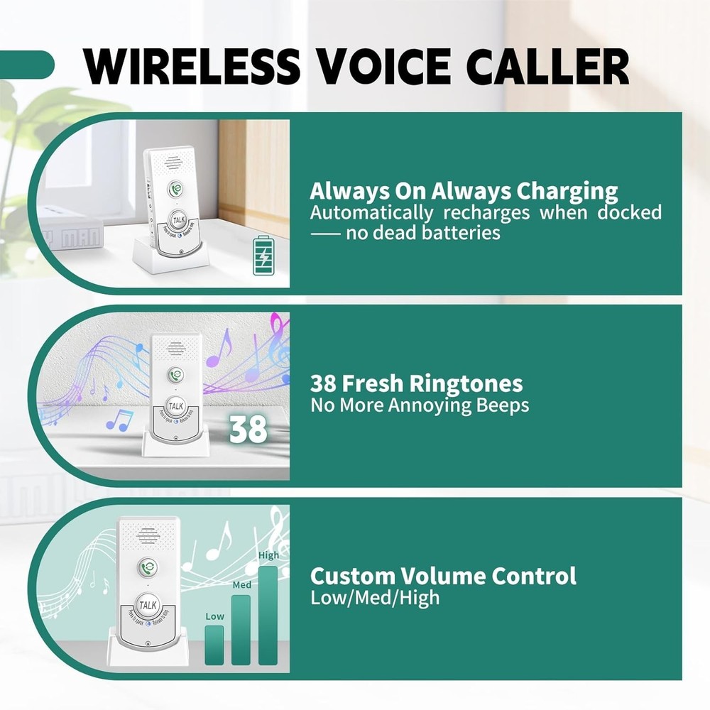 Wireless Intercom System Long Range Two Way Voice Indoor Home Communication