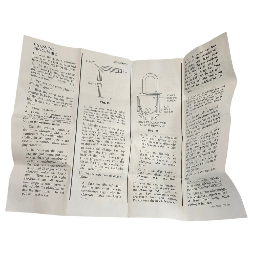 Sargent & Greenleaf 8077AD High Security Combination Changing Key Padlock New