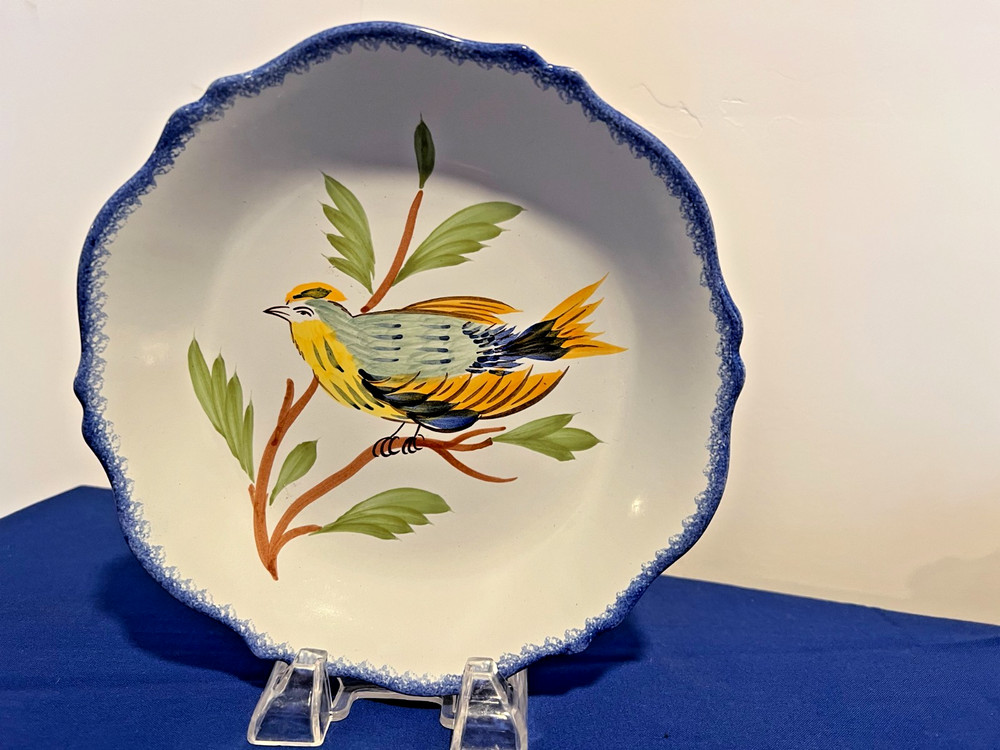 Quimper Pottery 4 Bird Plates 1935