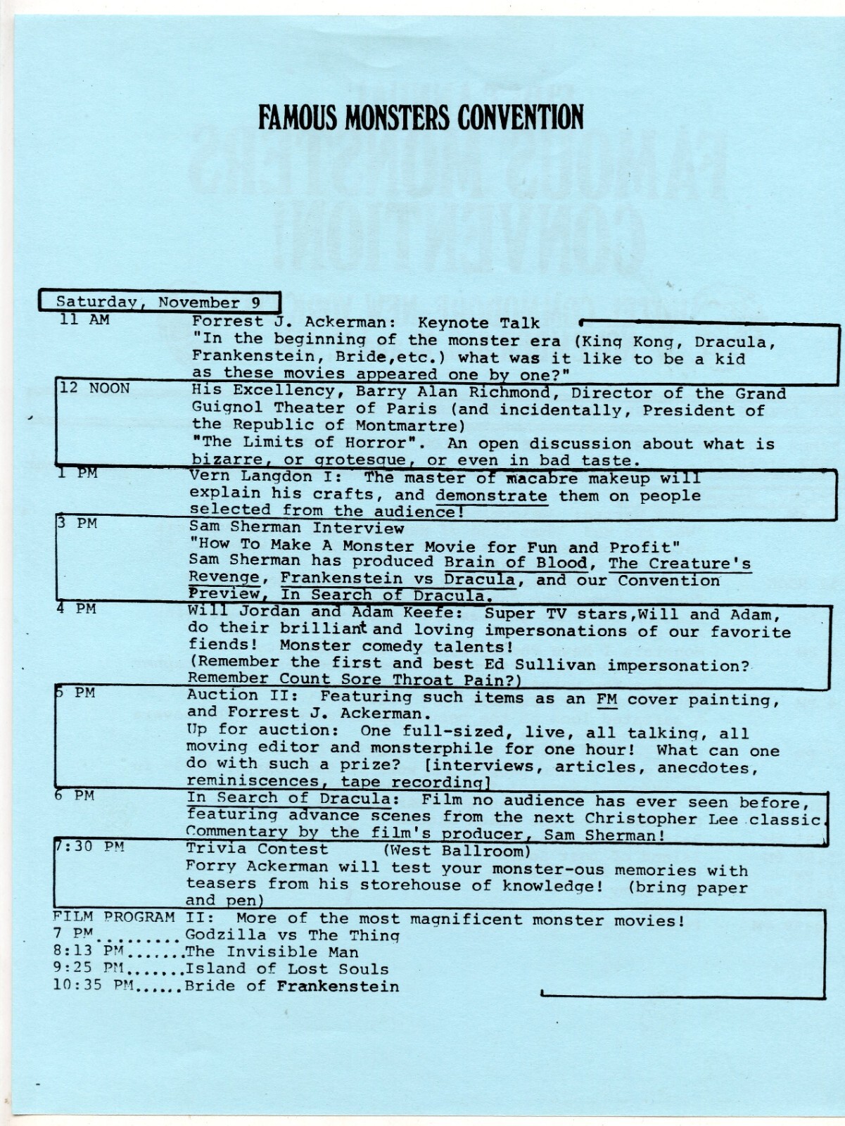 First Annual Famous Monsters Convention! NY 1974 - Rare Herald