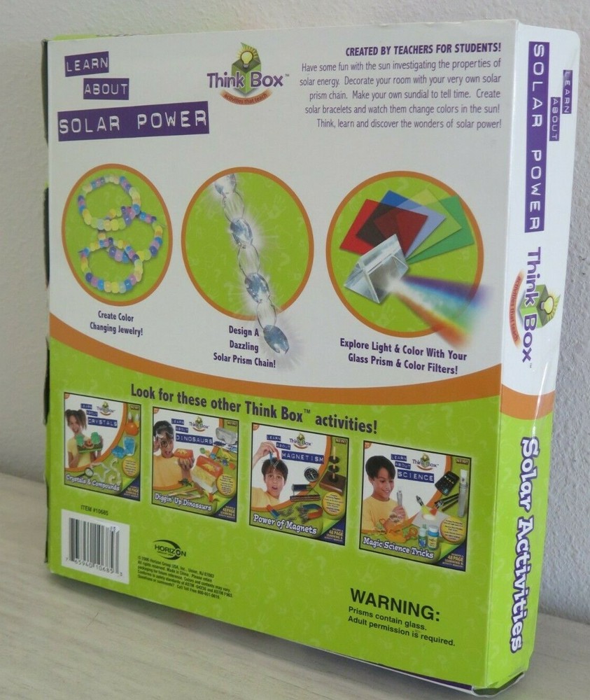 Think Box Activities, Learn About Solar Power, Ages 6-16