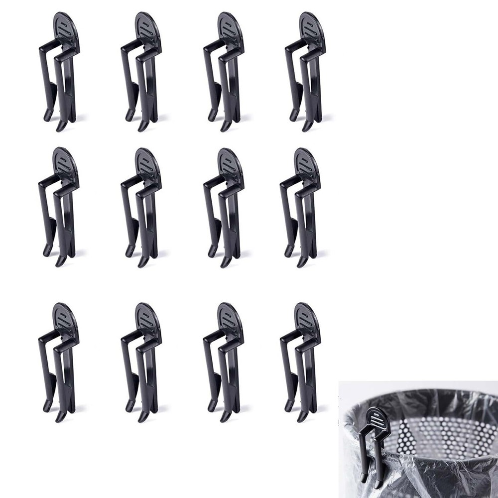12 Pack Garbage Bin Clips,Garbage Basket Clip Fixed Waste Trash Can Bag 12Pcs