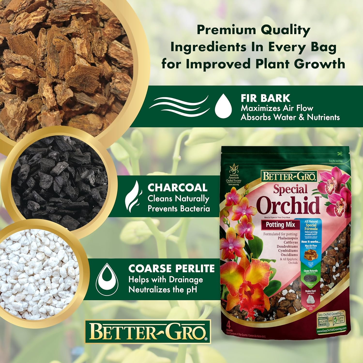 Special Orchid Mix - Premium Grade Orchid Bark Potting Mix - 4 Quarts
