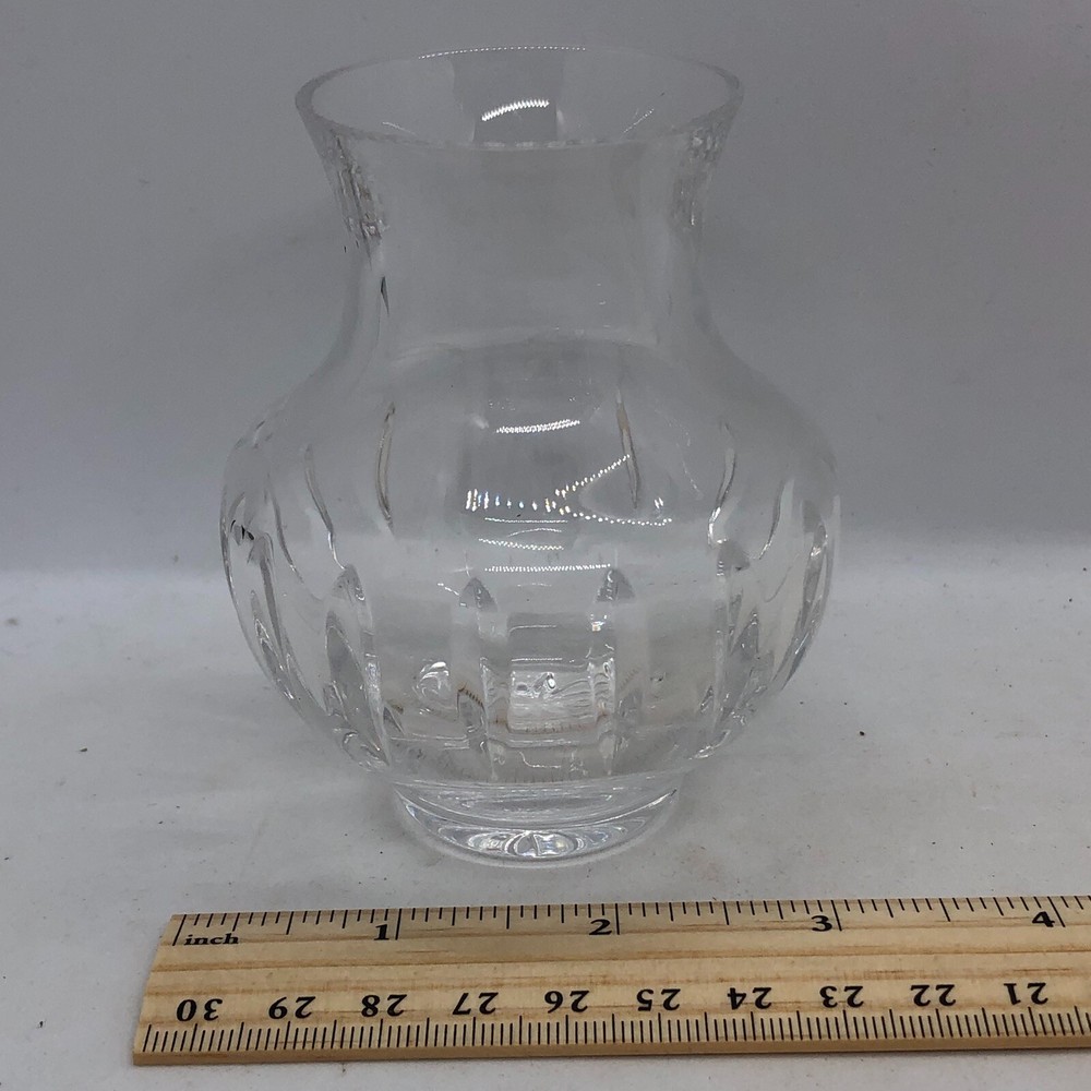 Atlantis Crystal Flower Vase Signed Excellent