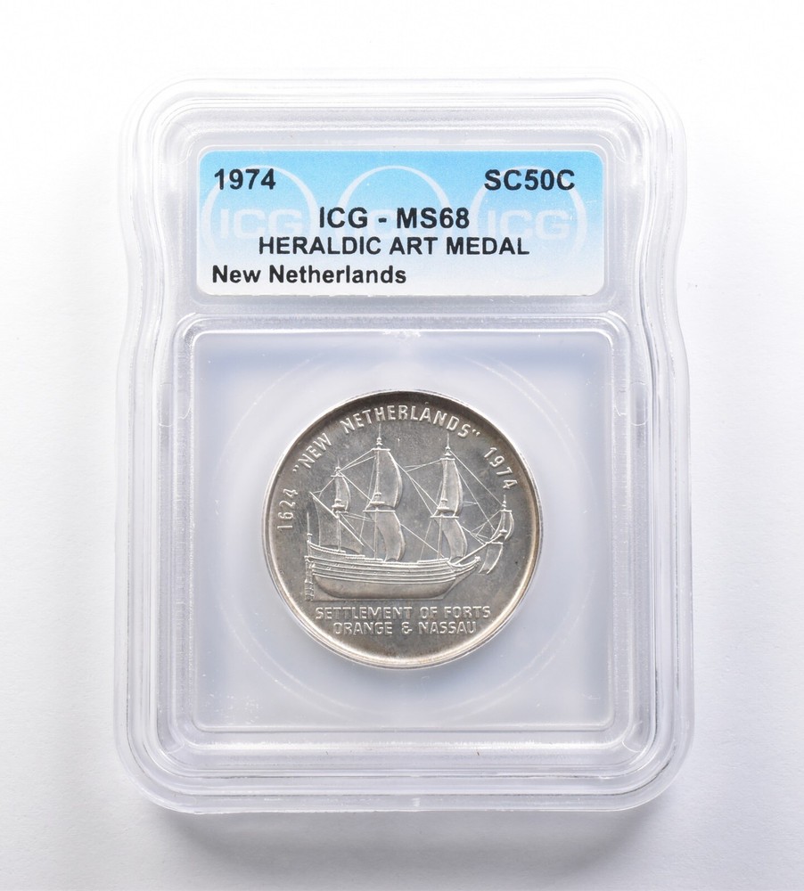 1974 So-Called Half Dollar New Netherlands MS68 ICG *7205