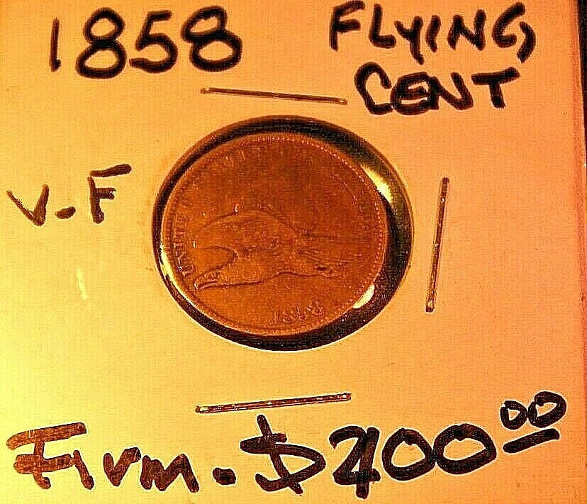 1858 P, Flying Eagle Cent, Very Fine Condition, Ungraded, U-Grade