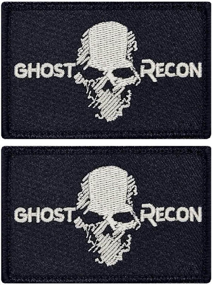 Ghost Skull Recon Wildlands Embroidered Morale Patch | 2PC HOOK BACKING 3"x2"
