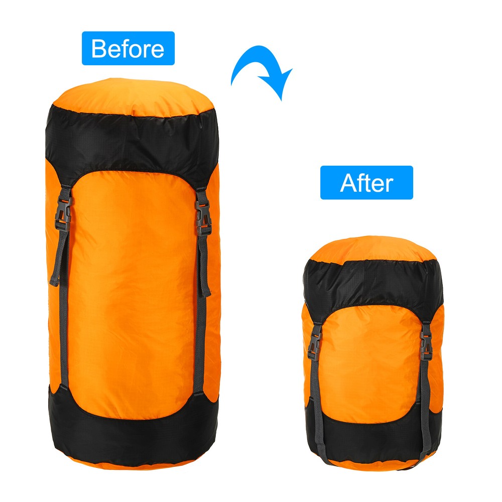 Compression Stuff Sack, 25L L Size Waterproof Sleeping Bag, Orange