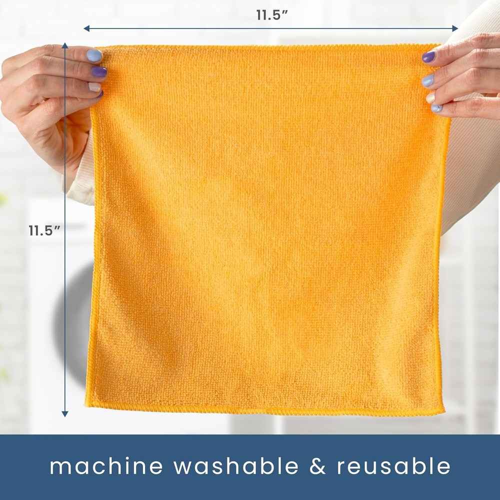100 Pack Microfiber Cleaning Cloth, Bulk Towels for Home, Reusable Microfiber...