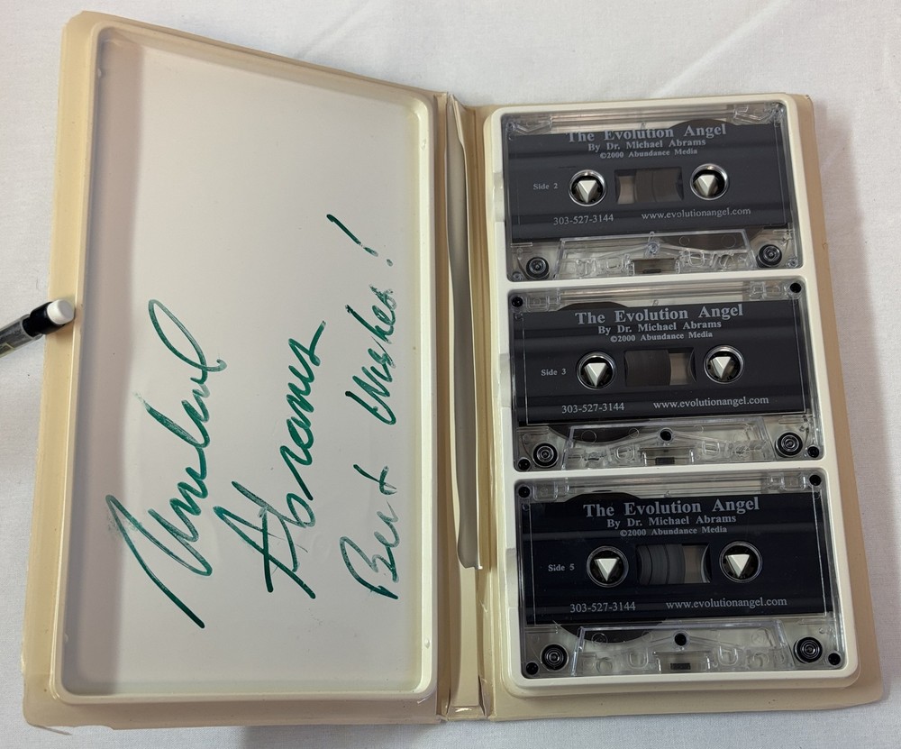 SIGNED cassette audiobook ~ Dr Michael Abrams THE EVOLUTION ANGEL